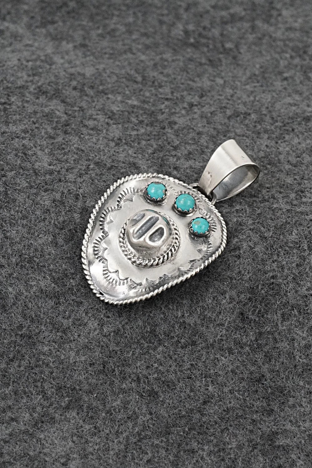 Turquoise & Sterling Silver Pendant - Bobby Platero