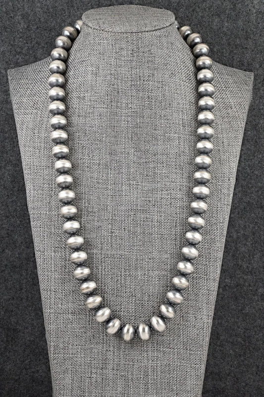Sterling Silver Navajo Pearl Necklace 22" - Bryannen Halwood