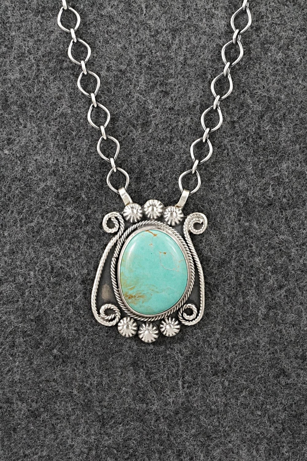 Turquoise & Sterling Silver Necklace - Cordell Platero