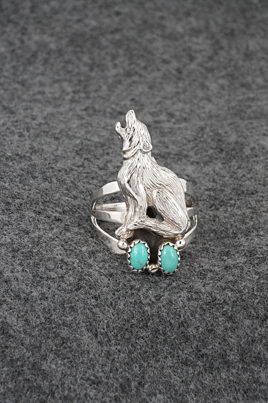 Turquoise & Sterling Silver Ring - Robert Martinez - Size 9.5