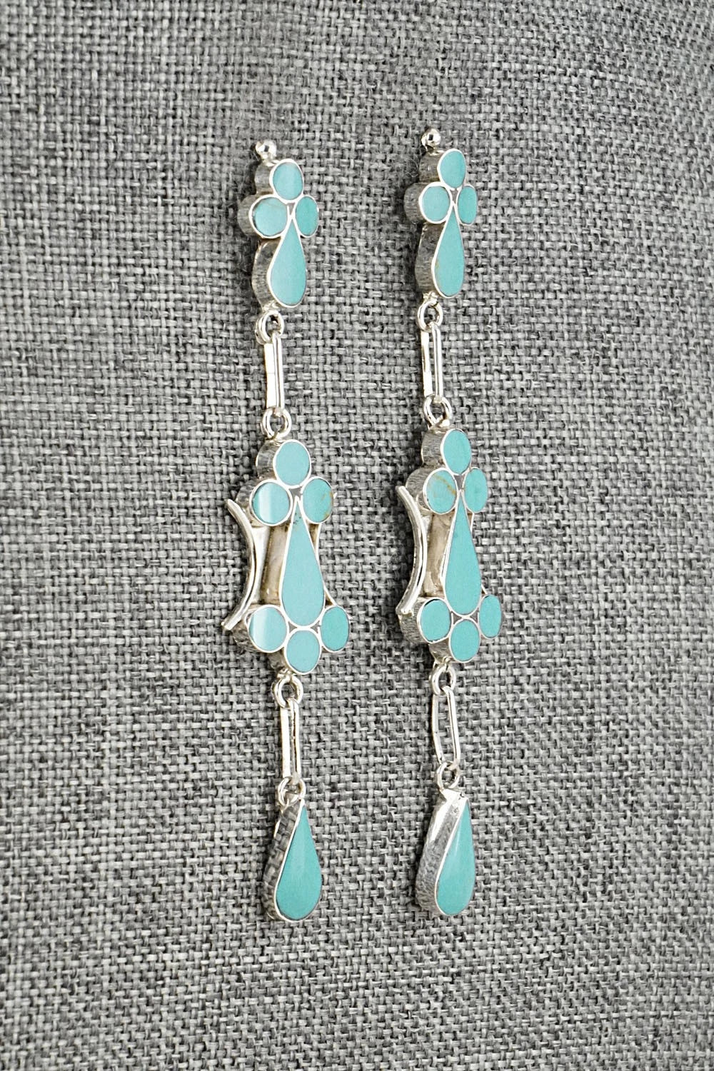 Turquoise & Sterling Silver Earrings - Vivianita Booqua
