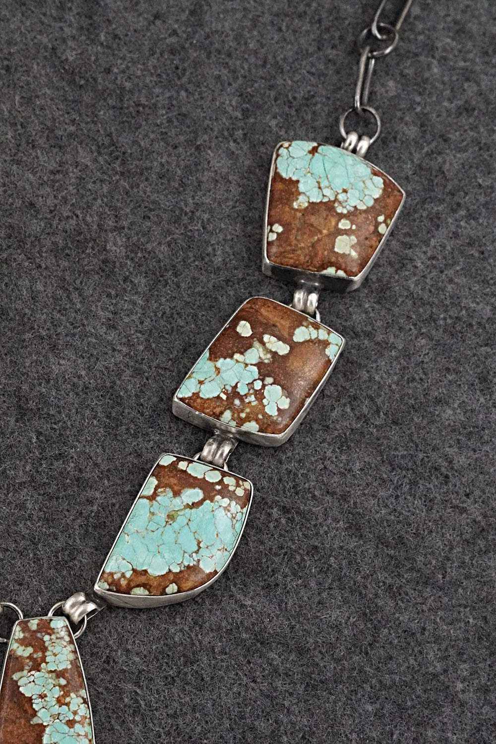 Turquoise & Sterling Silver Necklace and Earrings Set - Darrin Livingston
