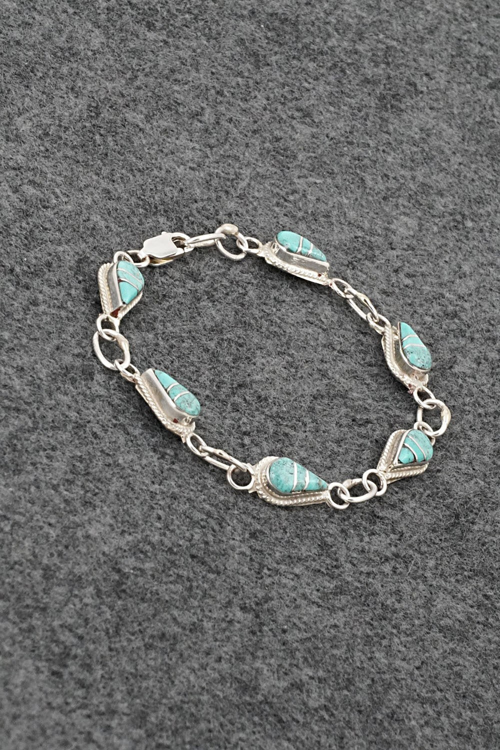 Turquoise & Sterling Silver Link Bracelet - Terrance Panteah
