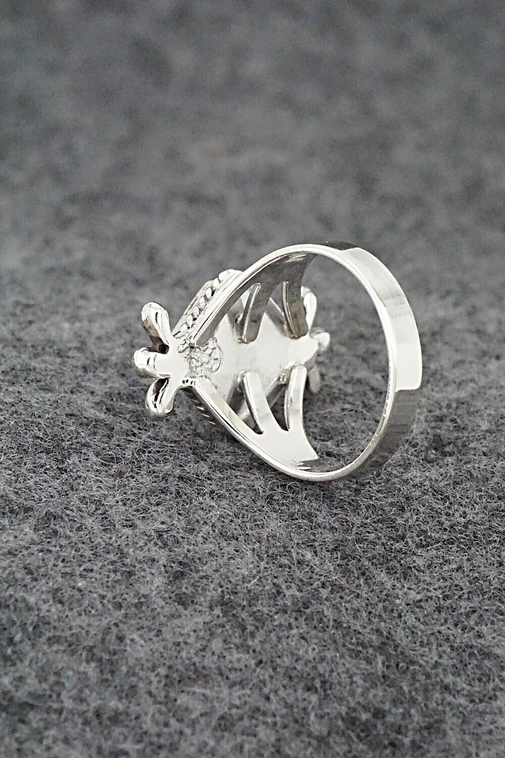 Turquoise & Sterling Silver Inlay Ring - James Manygoats - Size 7