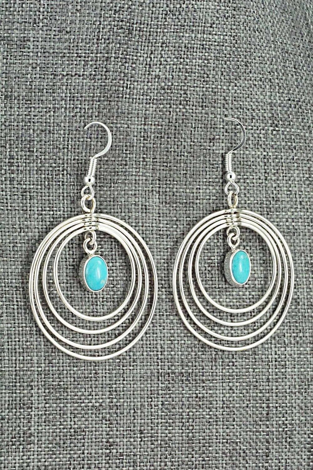 Turquoise and Sterling Silver Earrings - Edith Kee