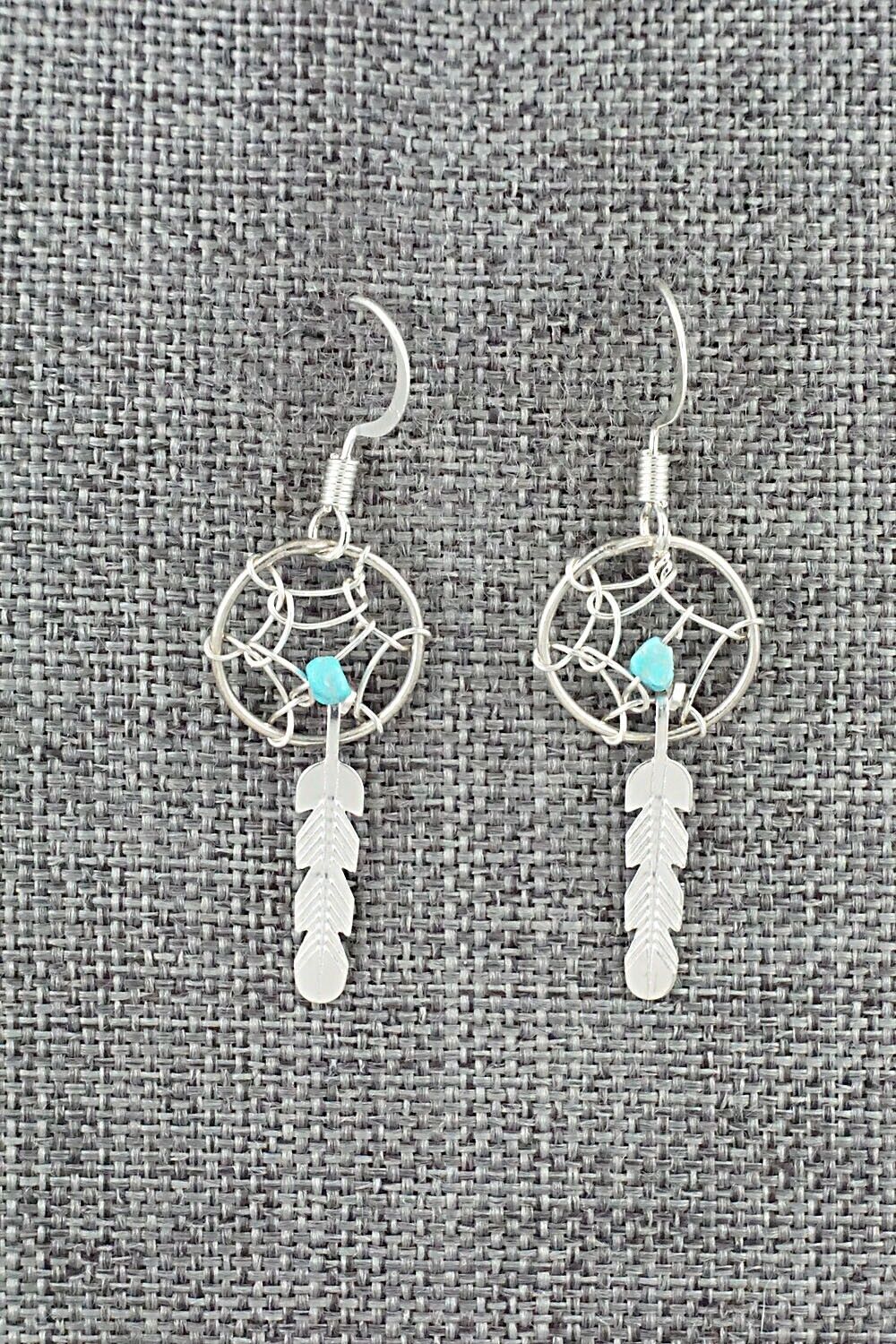 Turquoise & Sterling Silver Earrings - Helena Yazzie