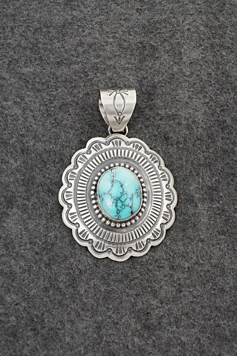 Turquoise & Sterling Silver Pendant - Arnold Blackgoat