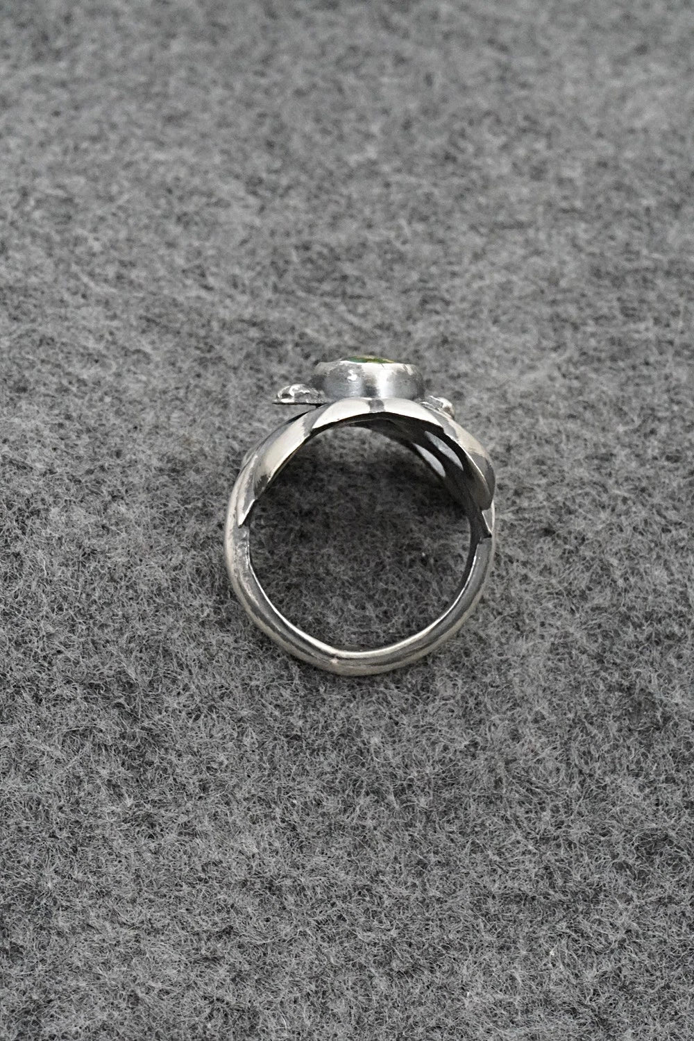 Turquoise & Sterling Silver Ring - Harrison Bitsue - Size 7.5