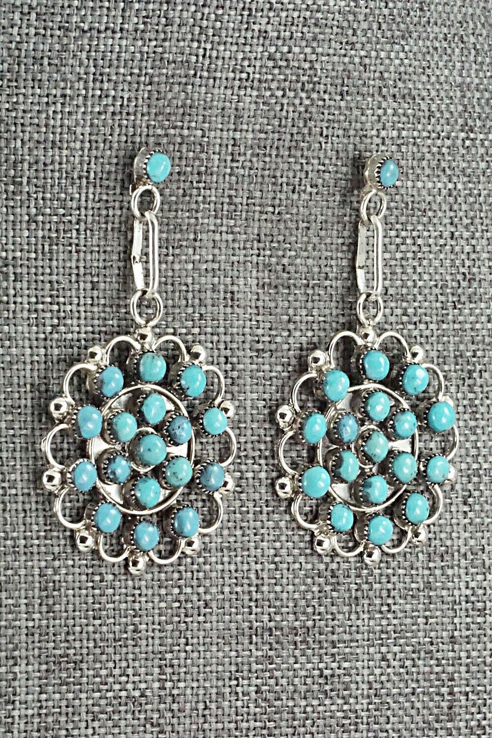 Turquoise & Sterling Silver Earrings - Yvette Kaamasee