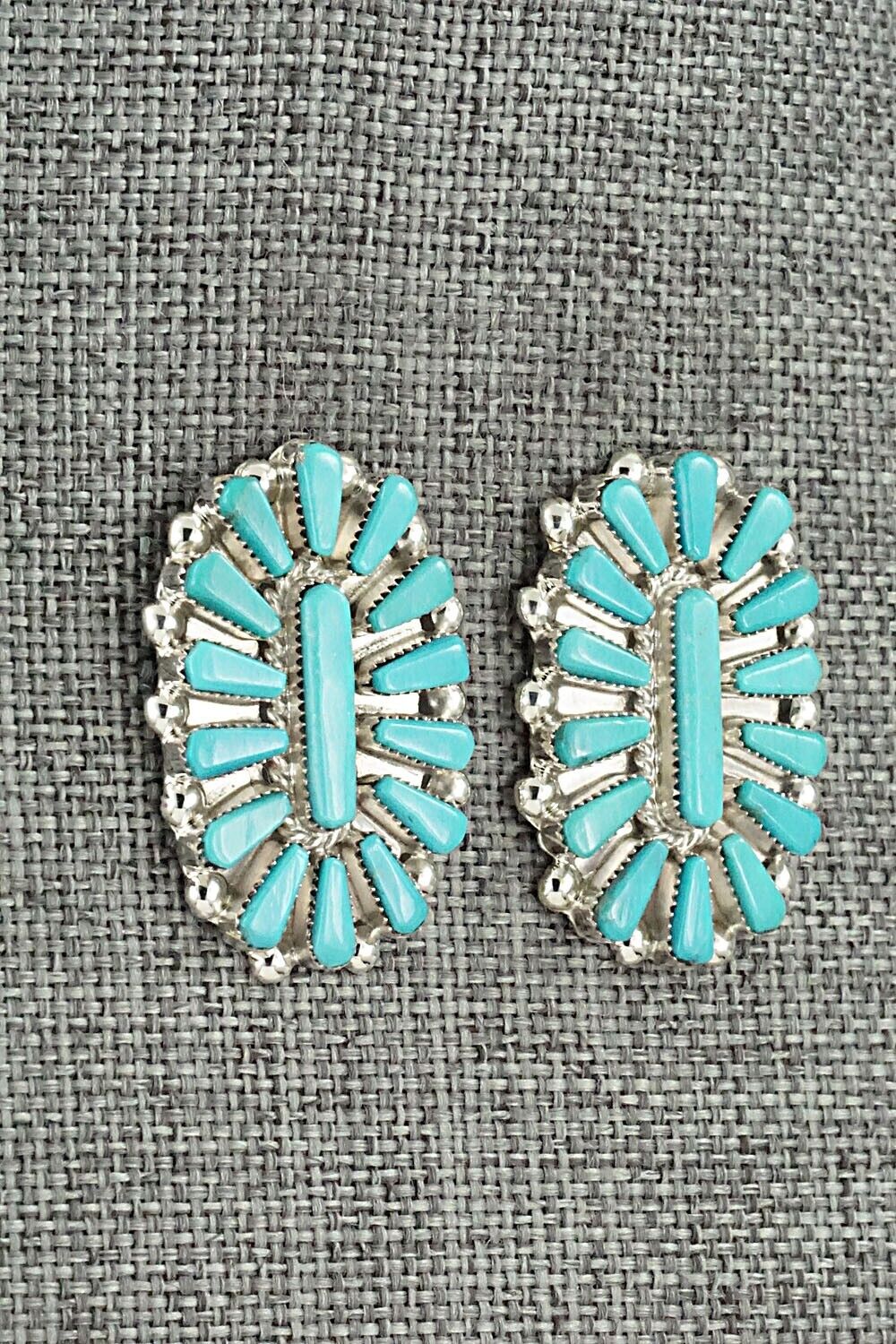 Turquoise & Sterling Silver Earrings - Vera Halusewa