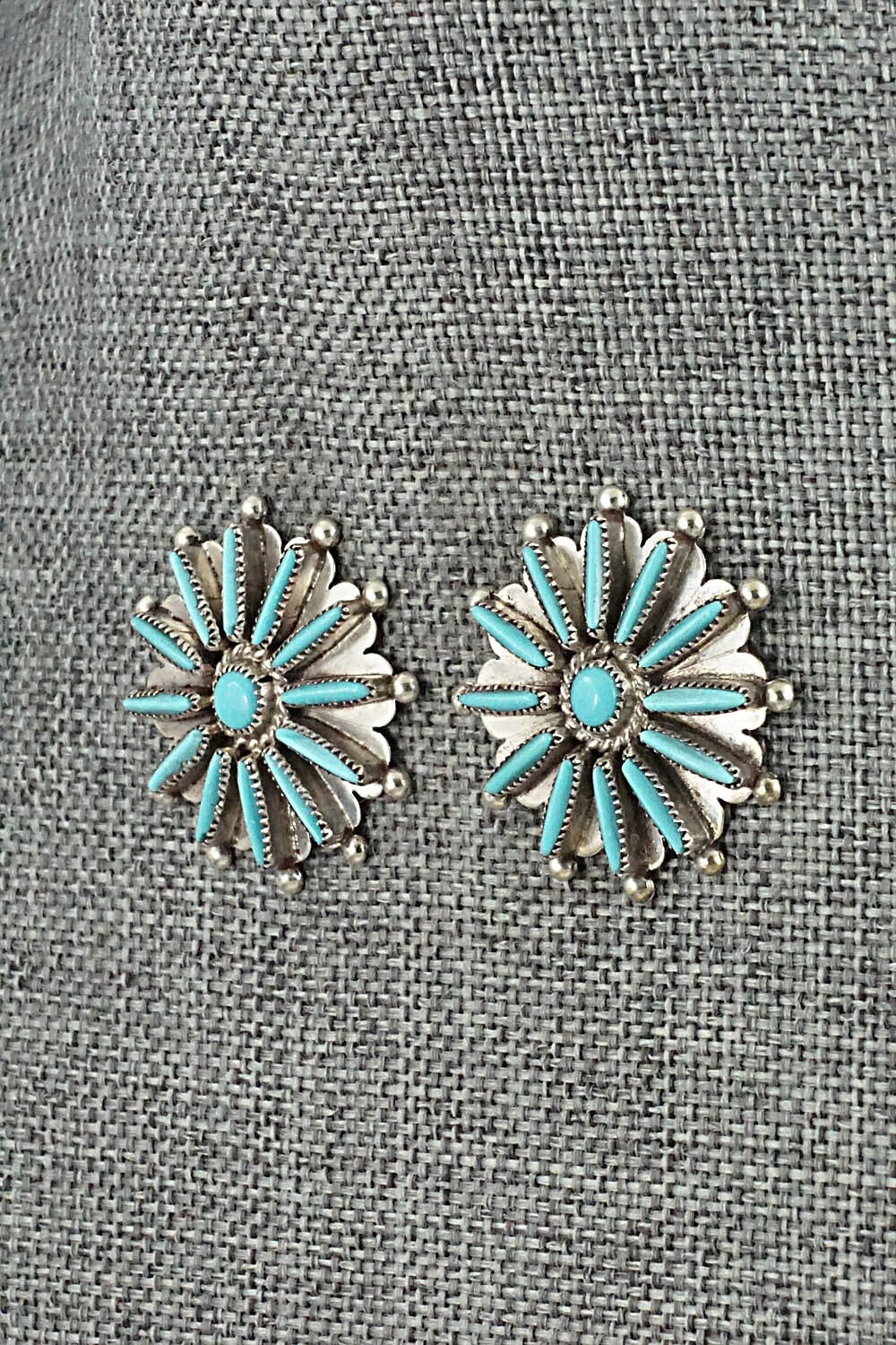 Turquoise & Sterling Silver Earrings - Samantha Waatsa