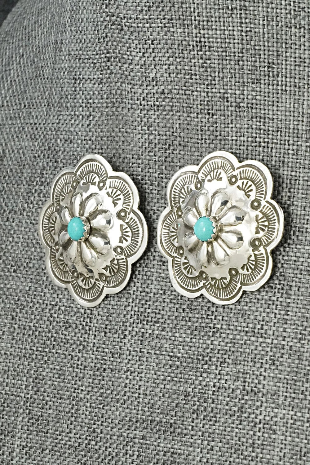 Turquoise & Sterling Silver Earrings - Charlotte Blackgoat