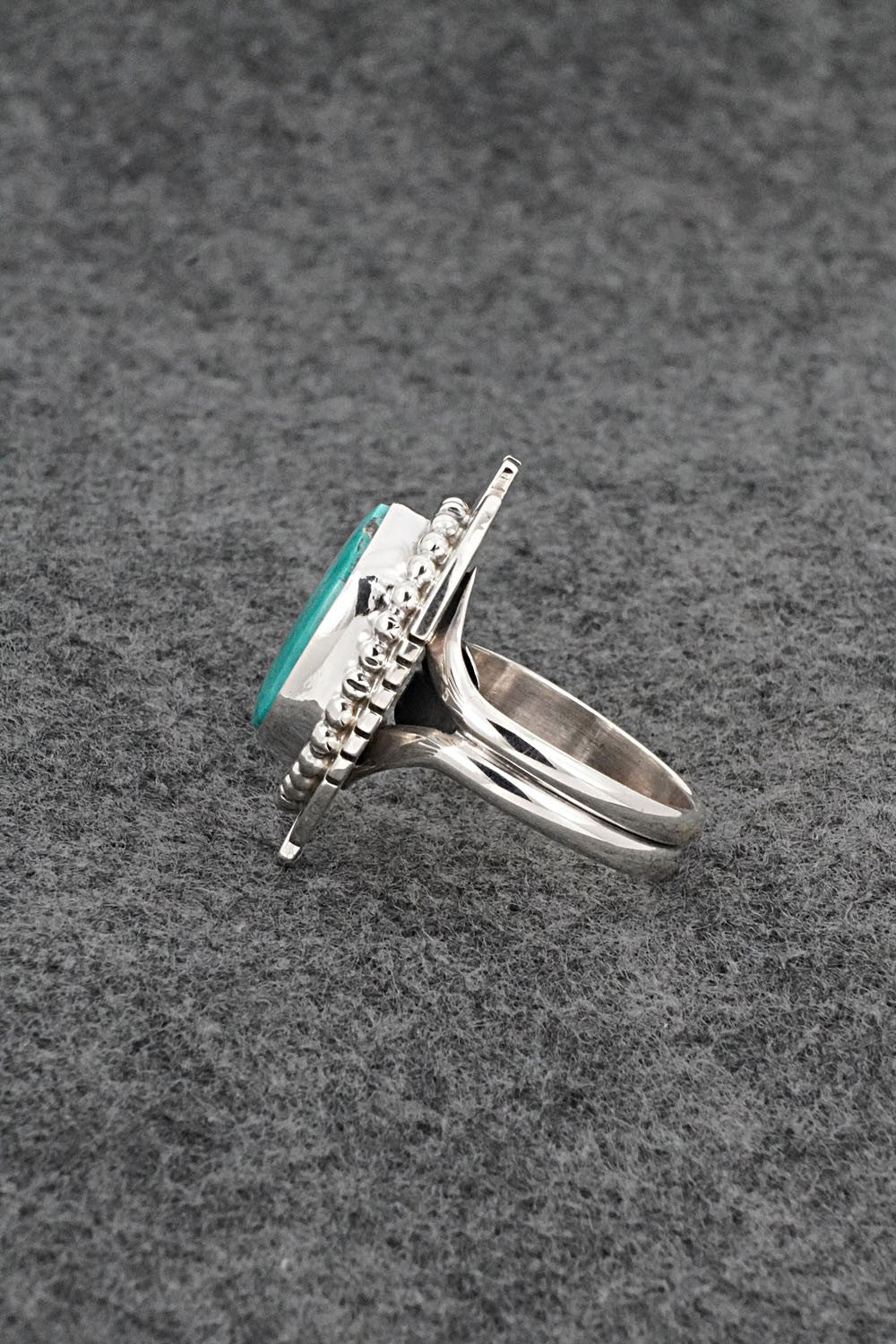 Turquoise & Sterling Silver Ring - Randy Billy - Size 9 Adj.