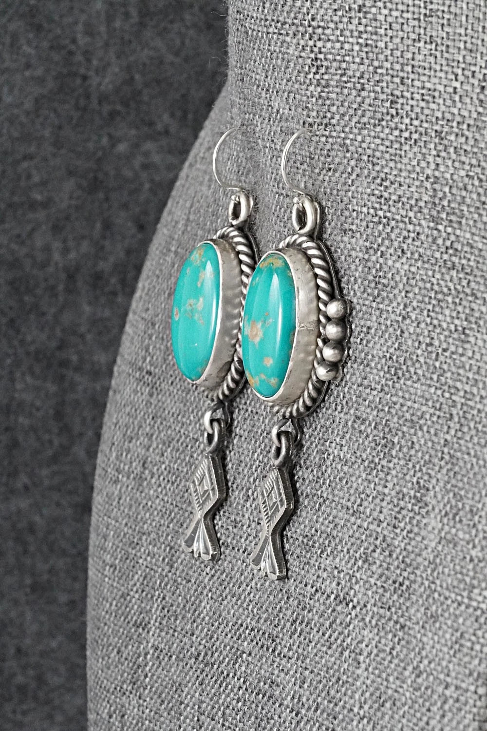 Turquoise & Sterling Silver Earrings - Michael Calladitto