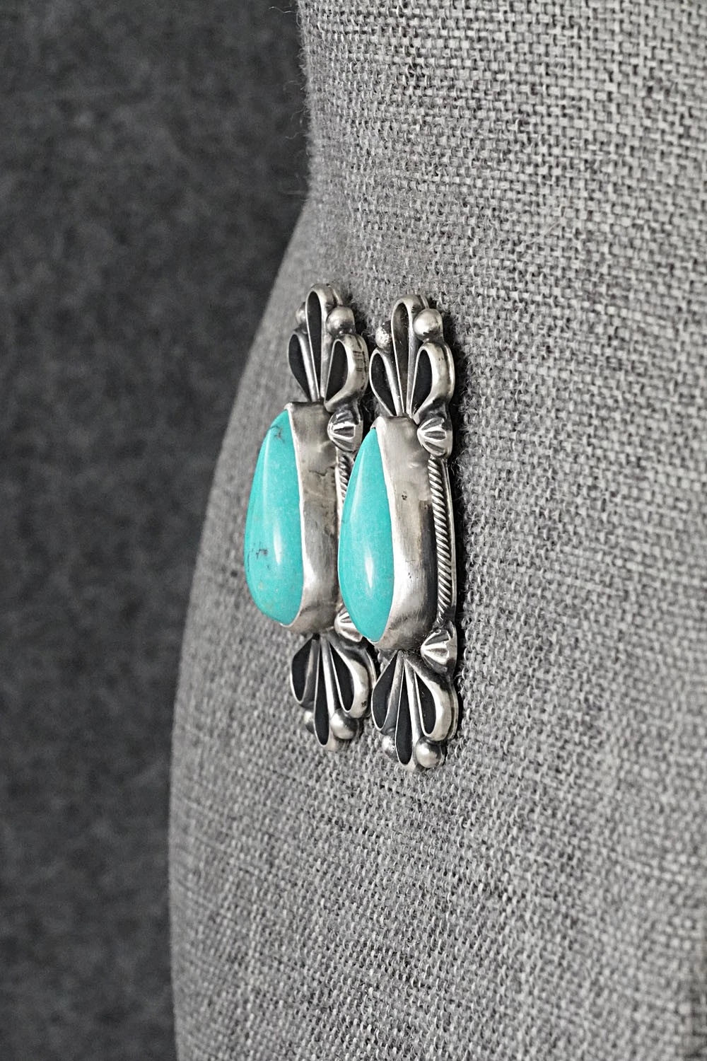 Turquoise & Sterling Silver Earrings - Bobby Johnson