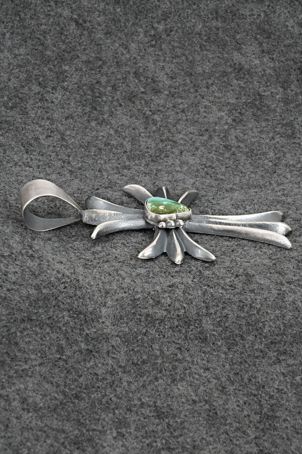 Turquoise & Sterling Silver Pendant - Harrison Bitsue