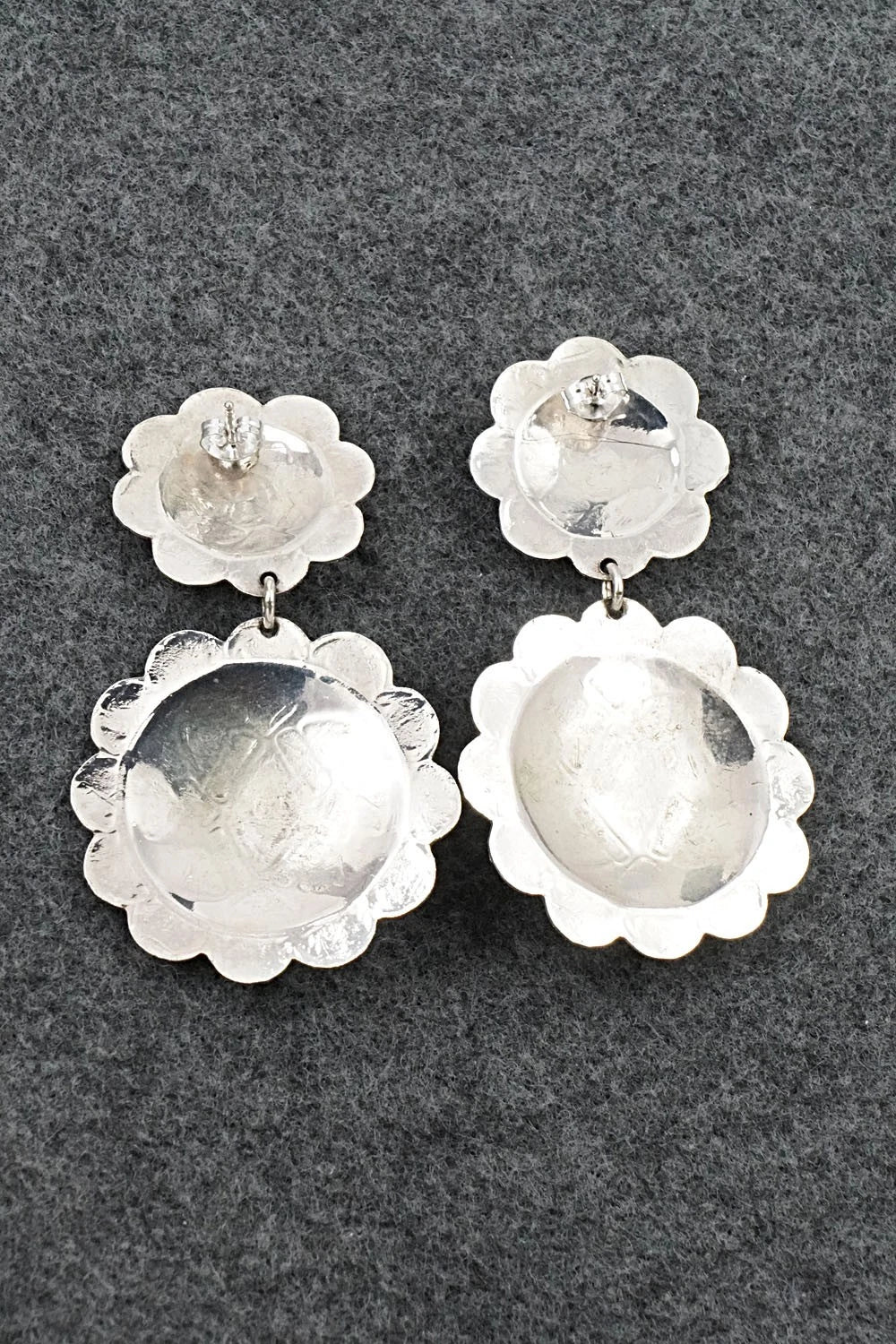 Turquoise and Sterling Silver Earrings - Bertha Begay