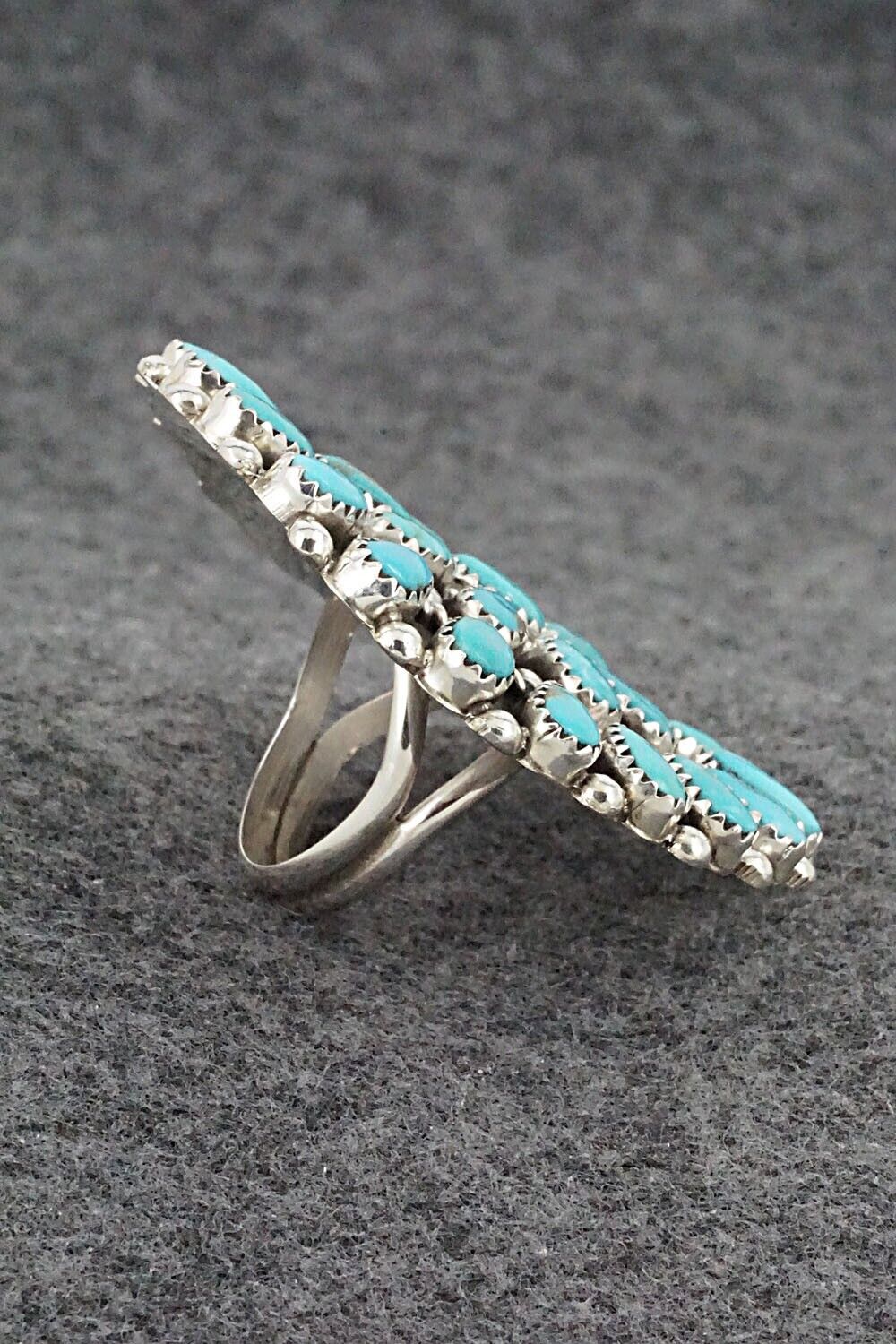 Turquoise & Sterling Silver Ring - Rodney Notah - Size 7.75