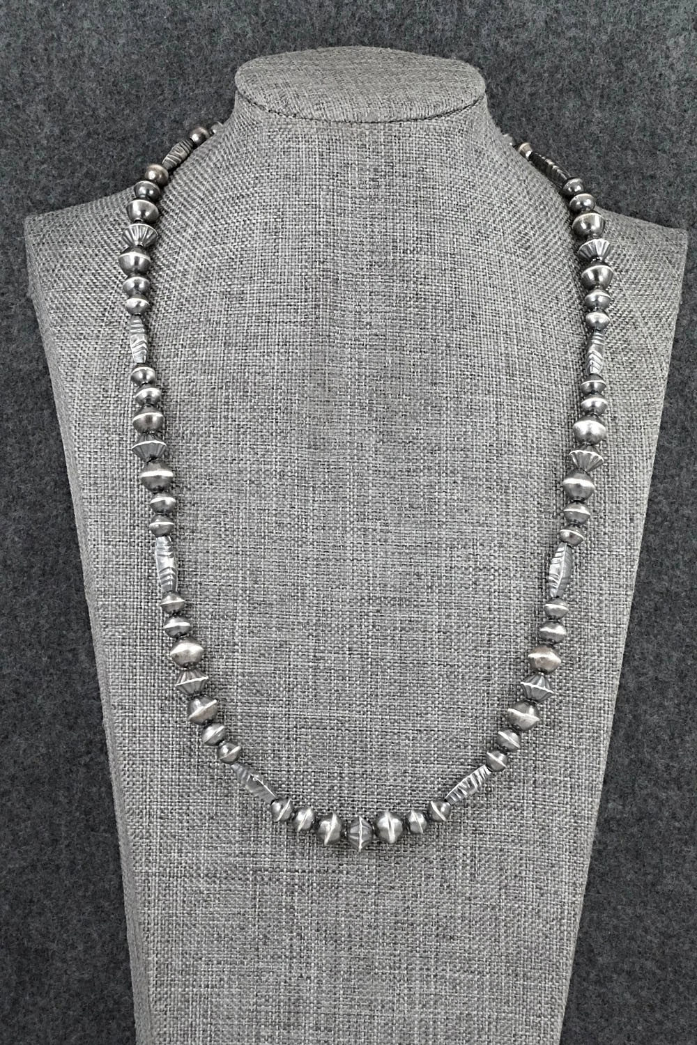Sterling Silver Navajo Pearl Necklace 22" - Vintage