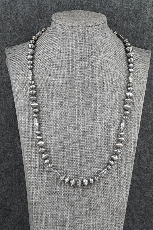 Sterling Silver Navajo Pearl Necklace 22" - Vintage