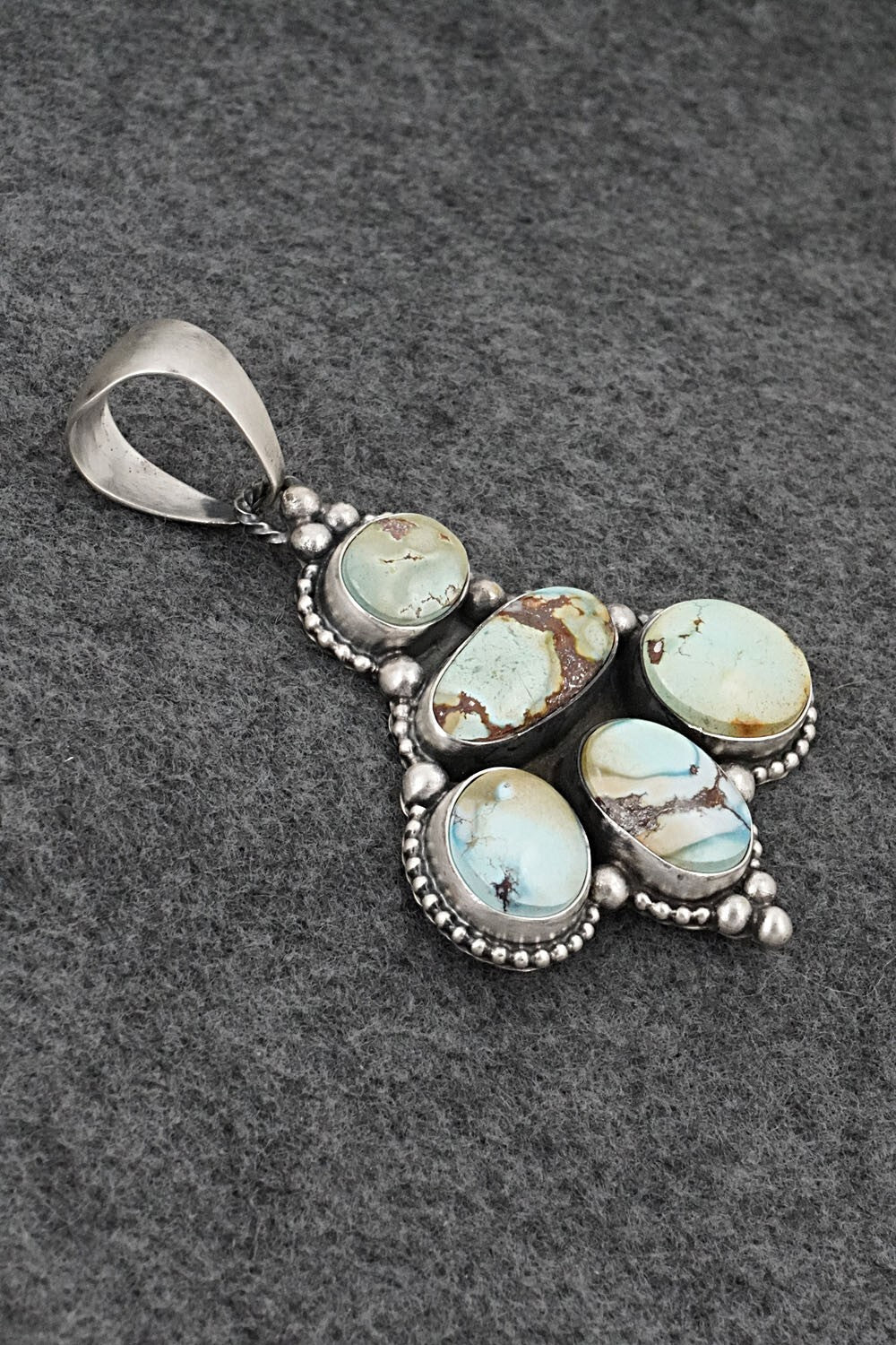 Turquoise & Sterling Silver Pendant, Ring & Earrings Set - Darrin Livingston