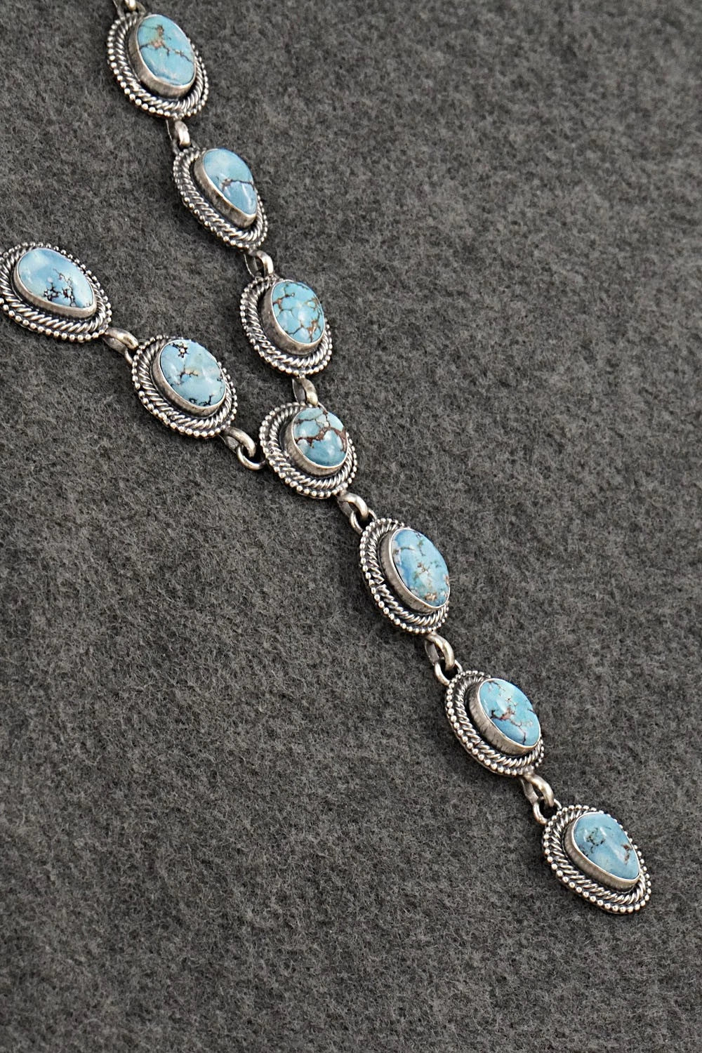 Turquoise & Sterling Silver Necklace and Earrings Set - Darrin Livingston