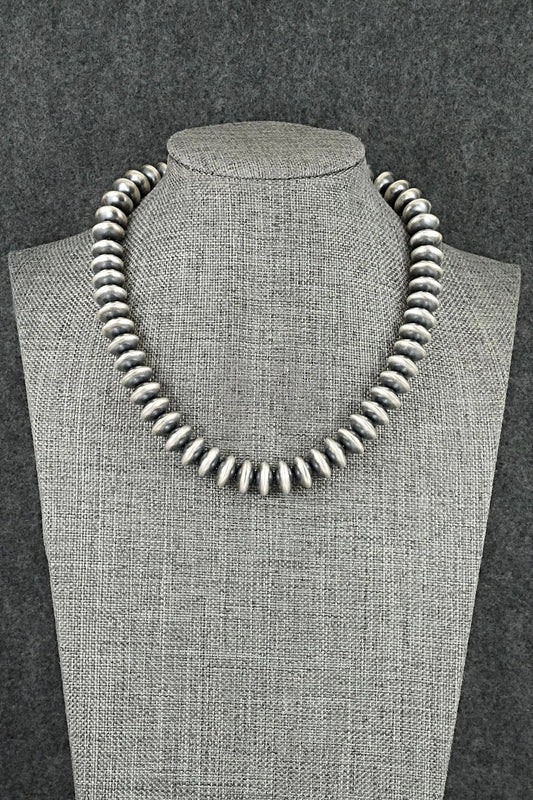 Sterling Silver Navajo Pearl Necklace 14" - Dorinda Mariano