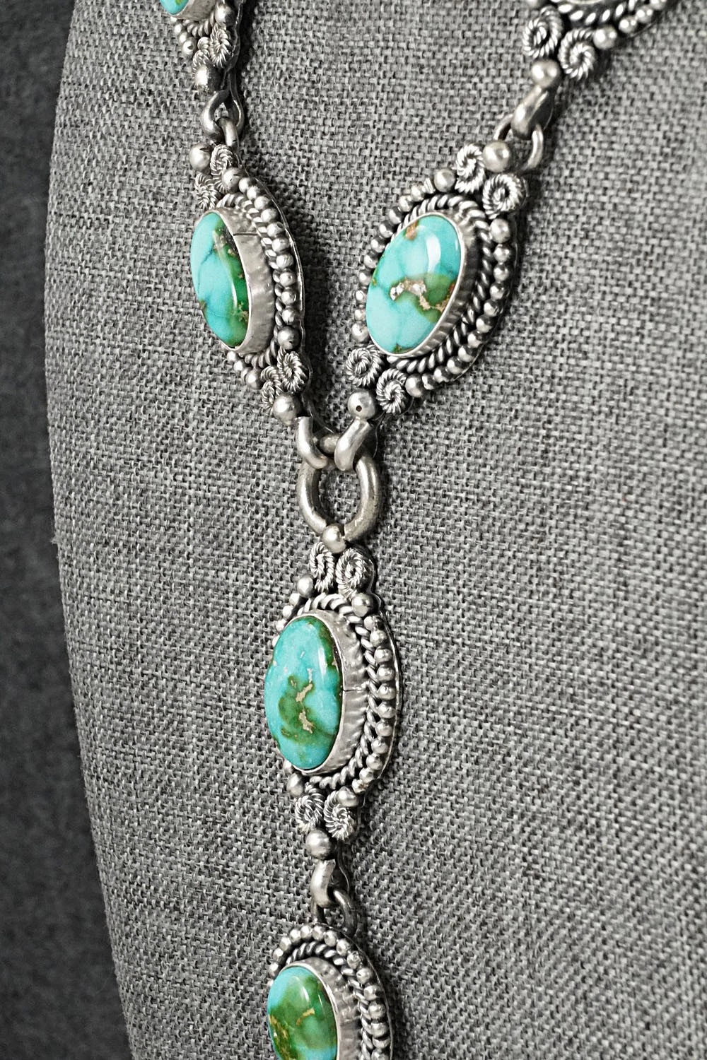Turquoise & Sterling Silver Necklace and Earrings Set - Rosita Calladitto