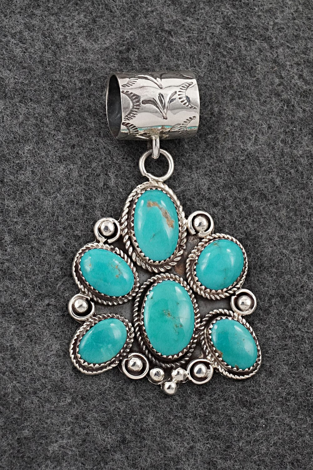 Turquoise & Sterling Silver Pendant - Ernest Hawthorne