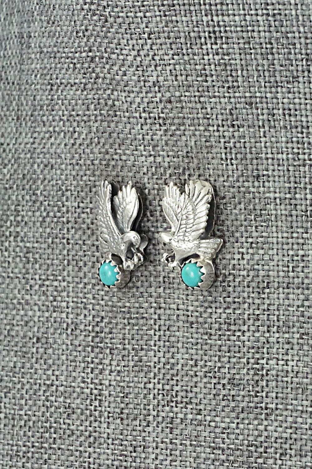 Turquoise & Sterling Silver Earrings - Elaine Shirley