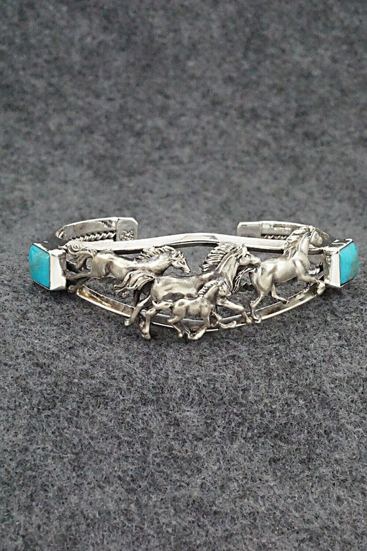 Turquoise & Sterling Silver Bracelet - Bobby Platero
