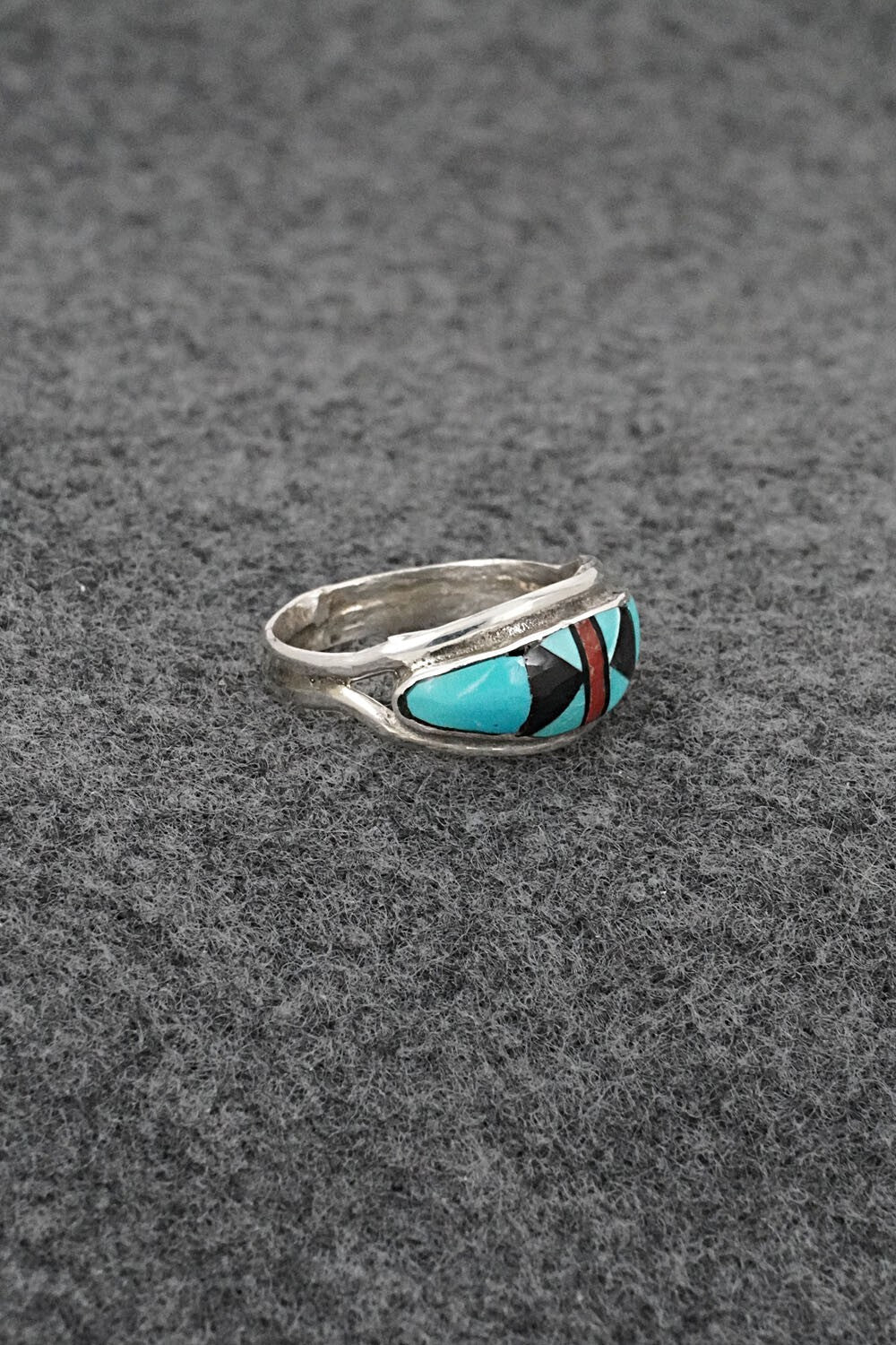Multi-Stone & Sterling Silver Inlay Ring - Ola Eriacho - Size 6