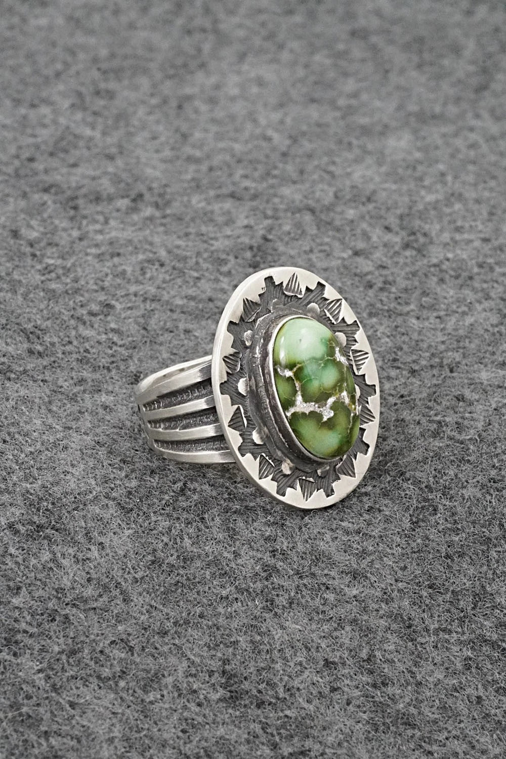 Turquoise & Sterling Silver Ring - Calvin Martinez - Size 9.5