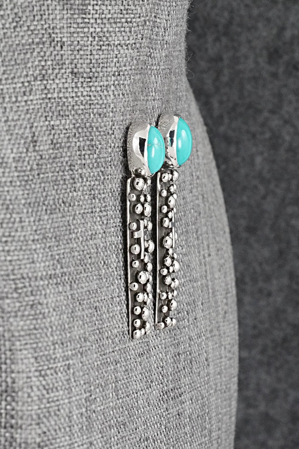Turquoise & Sterling Silver Earrings - Raymond Coriz
