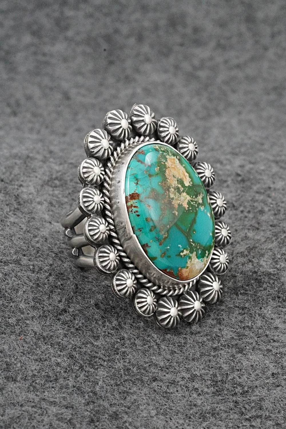 Turquoise & Sterling Silver Ring - Michael Calladitto - Size 8.5