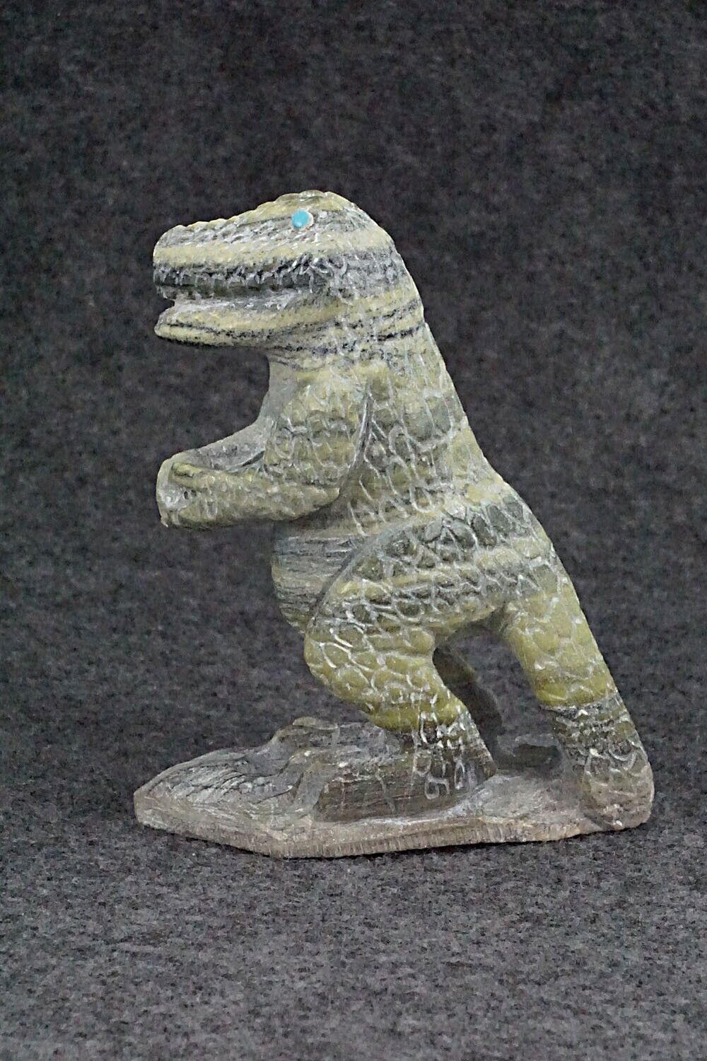 T-Rex Dinosaur Zuni Fetish Carving - Derrick Kaamasee
