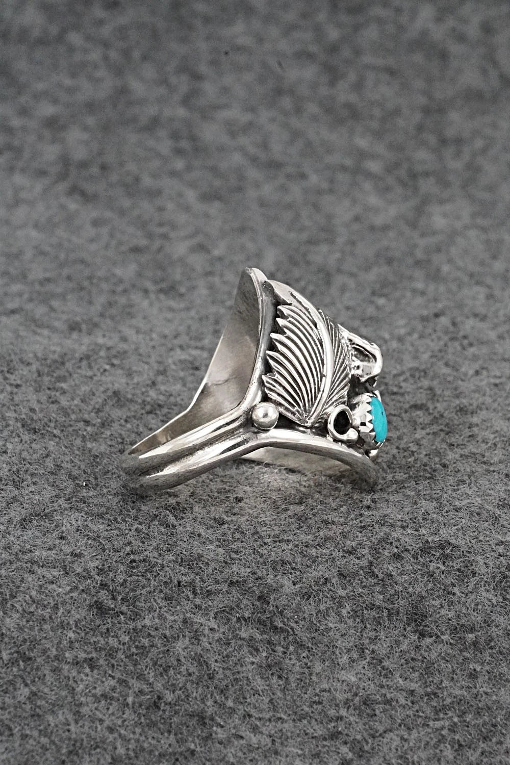 Turquoise & Sterling Silver Ring - Darrell Morgan - Size 13