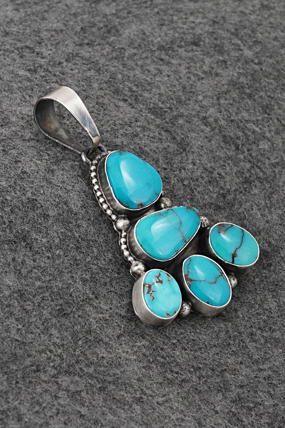Turquoise & Sterling Silver Pendant and Earrings Set - Darrin Livingston