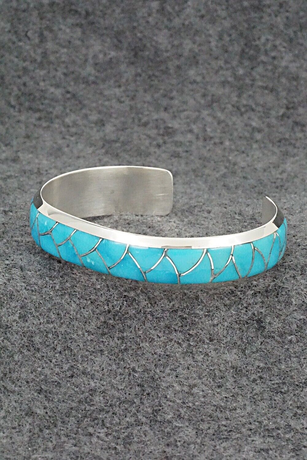 Turquoise & Sterling Silver Inlay Bracelet - Stewart Tucson