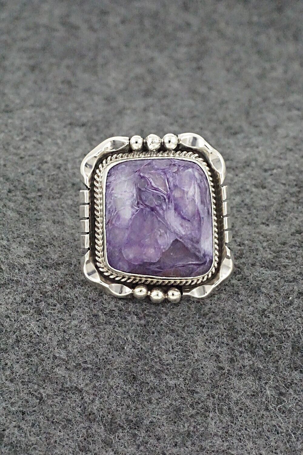 Charoite & Sterling Silver Ring - Samuel Yellowhair - Size 8.5