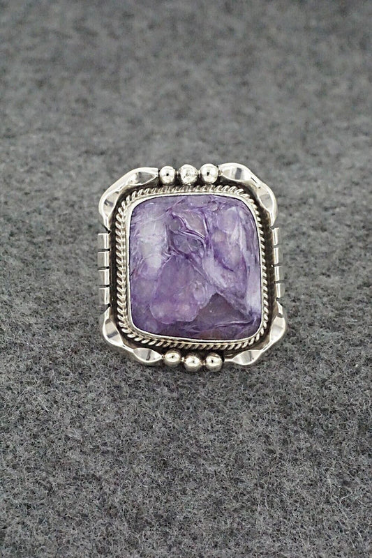 Charoite & Sterling Silver Ring - Samuel Yellowhair - Size 8.5