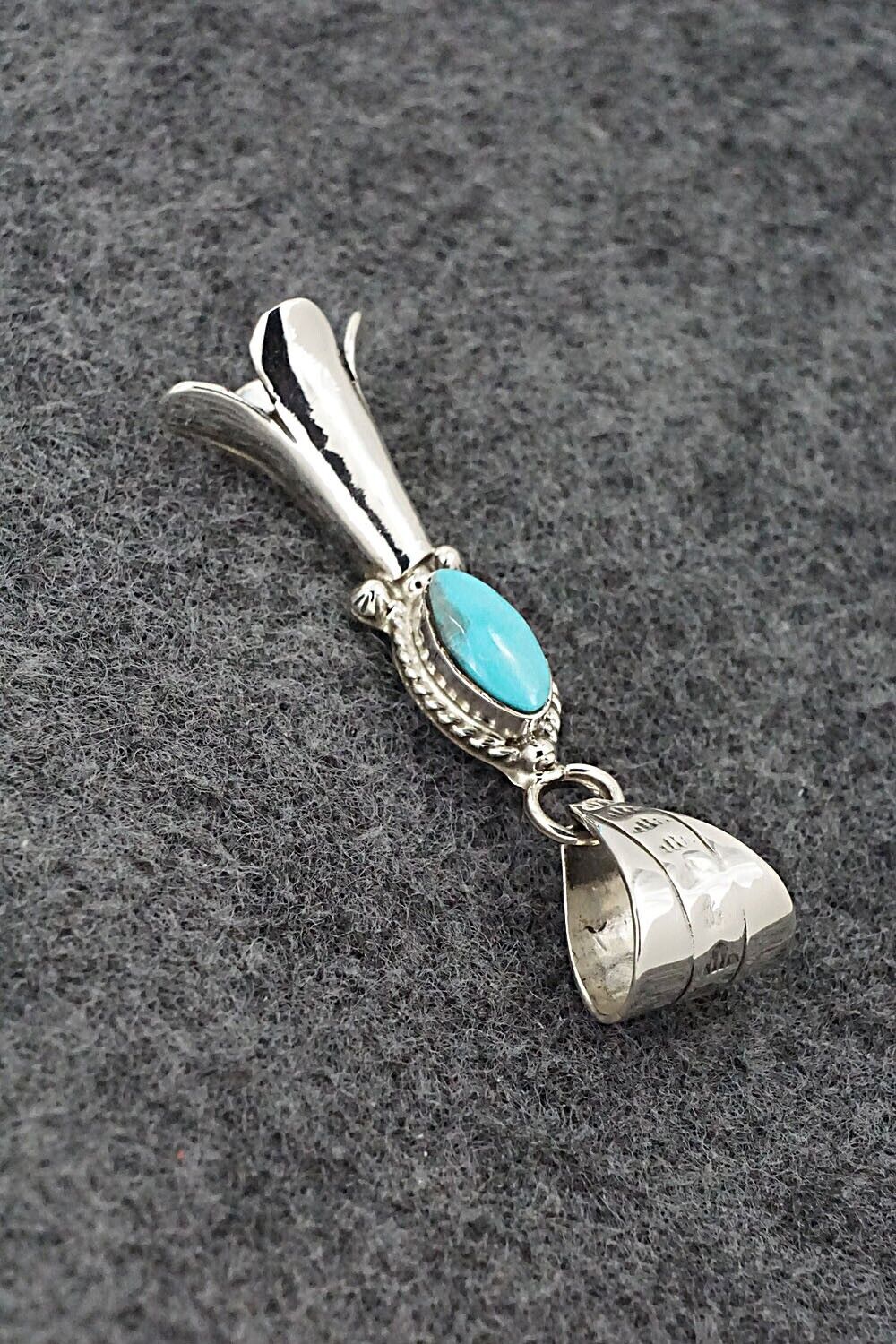 Turquoise & Sterling Silver Pendant - Sonyei Coho