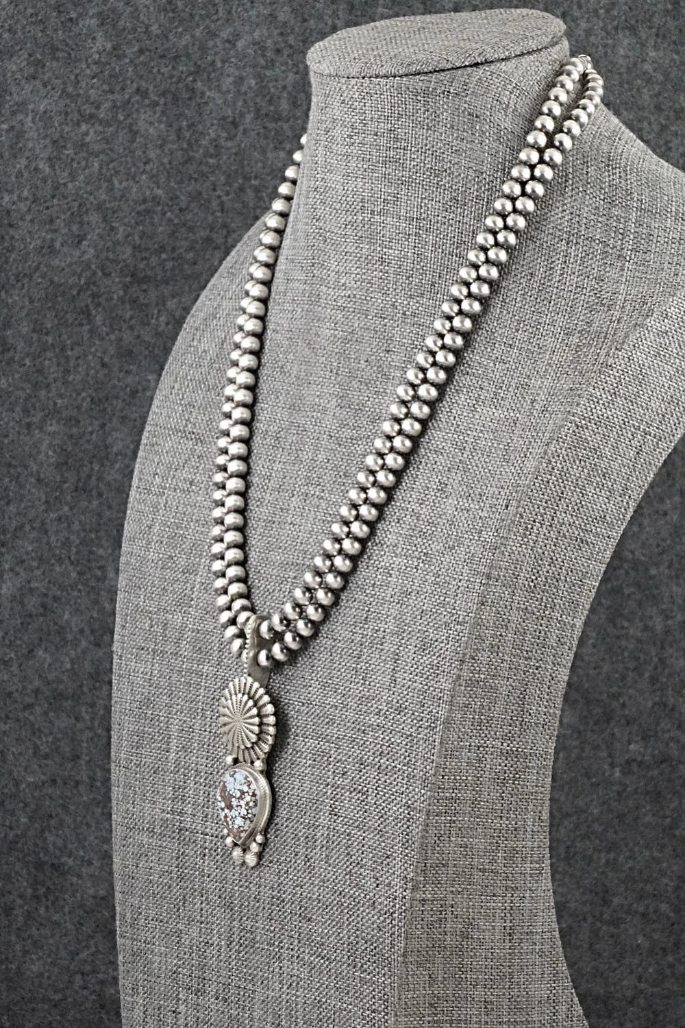 Turquoise & Sterling Silver Necklace - Tom Lewis