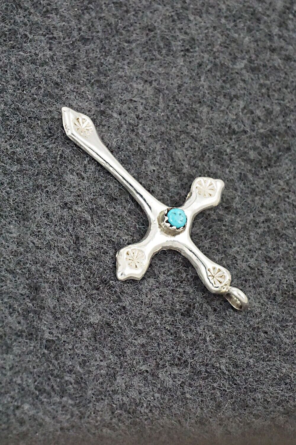 Turquoise & Sterling Silver Pendant - Thomas Johnson