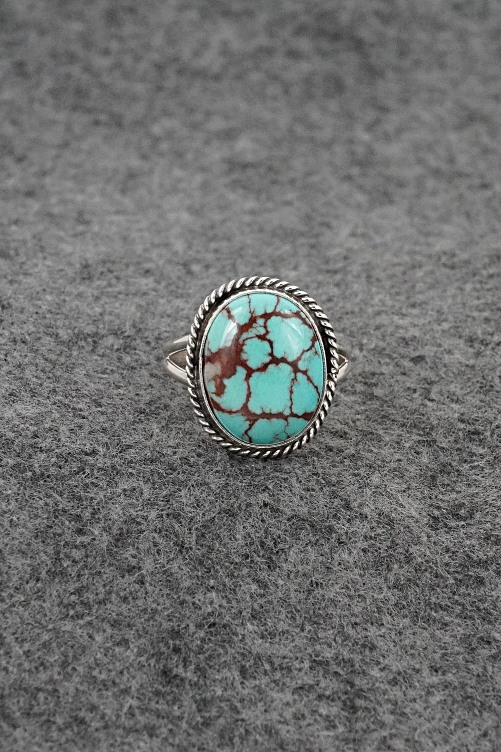 Turquoise & Sterling Silver Ring - Eugene Gruber - Size 9.5