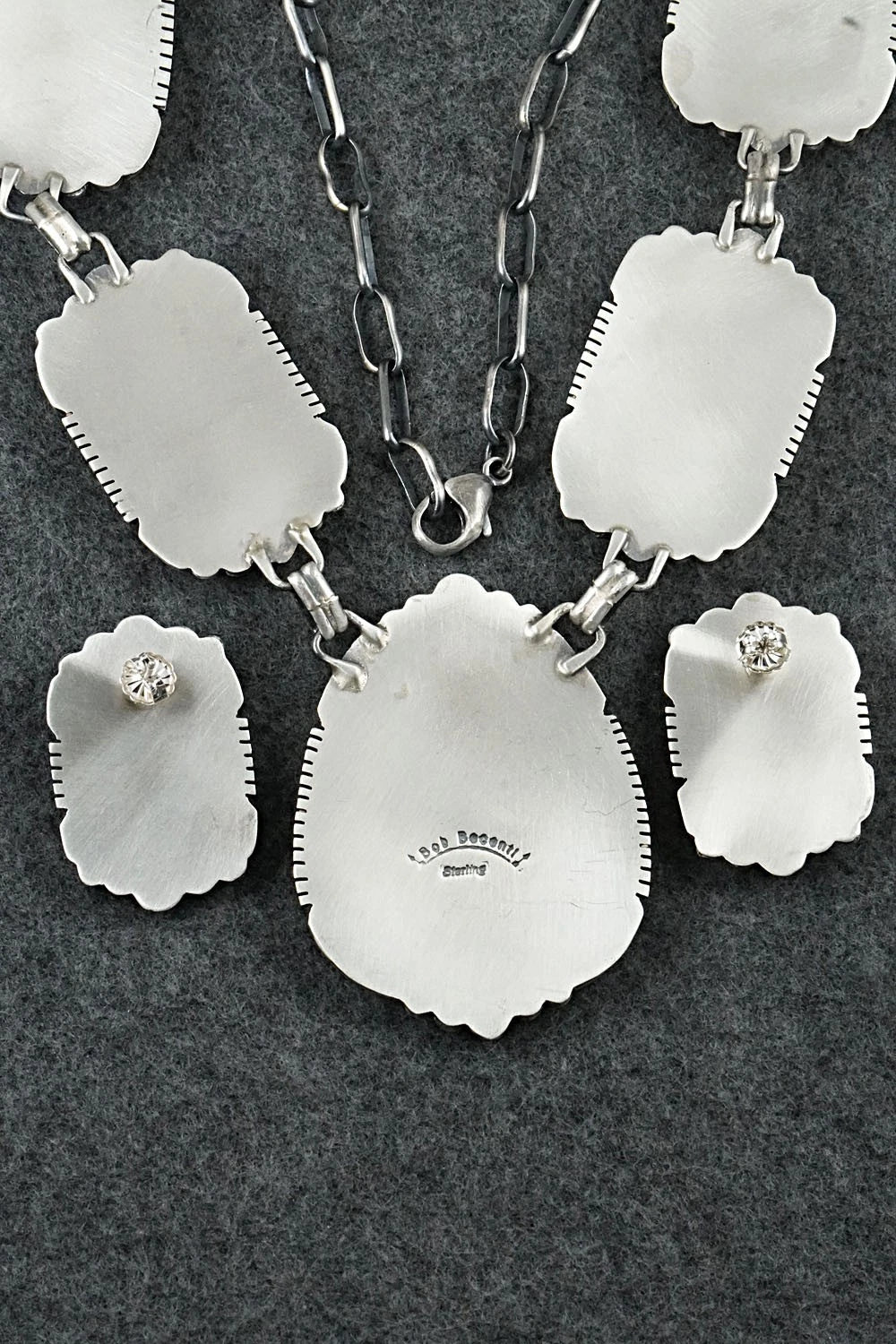 Turquoise & Sterling Silver Necklace and Earrings Set - Bob Becenti