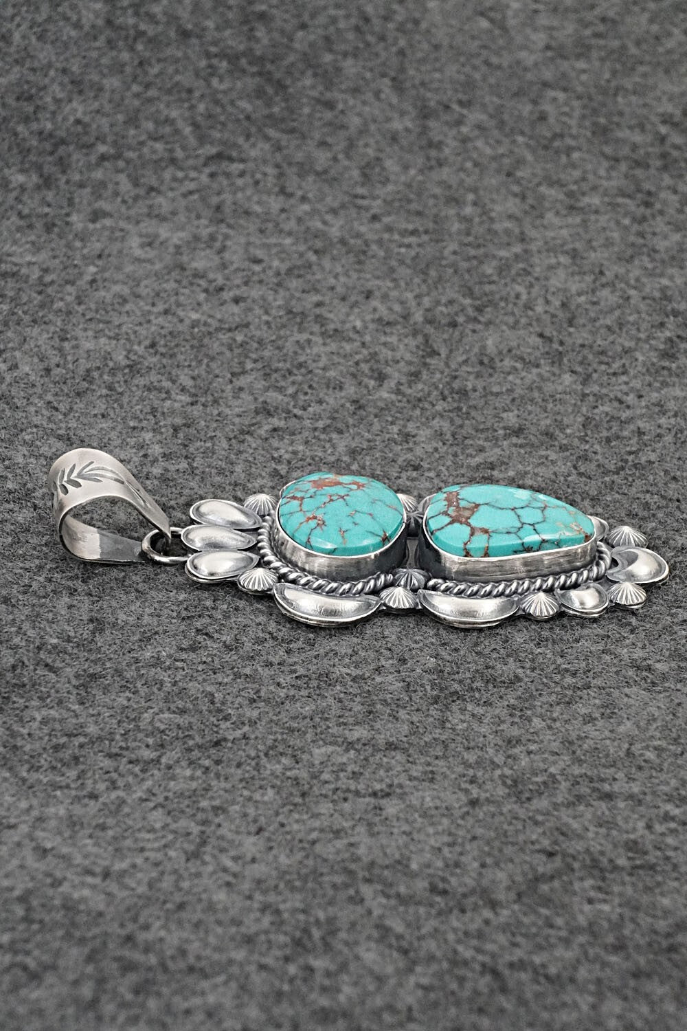 Turquoise & Sterling Silver Pendant - Raymond Delgarito