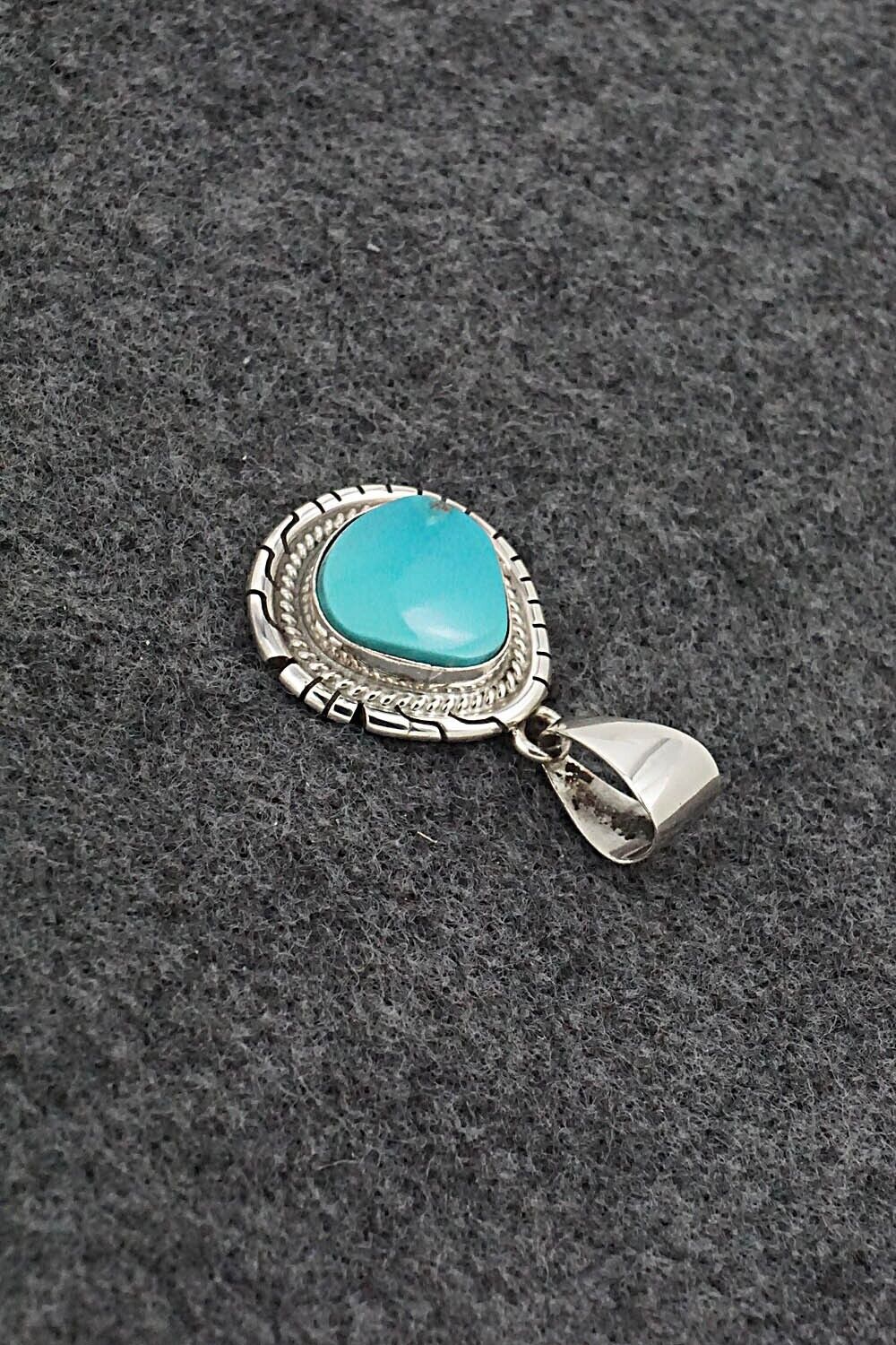 Turquoise & Sterling Silver Pendant - Peggy Skeets