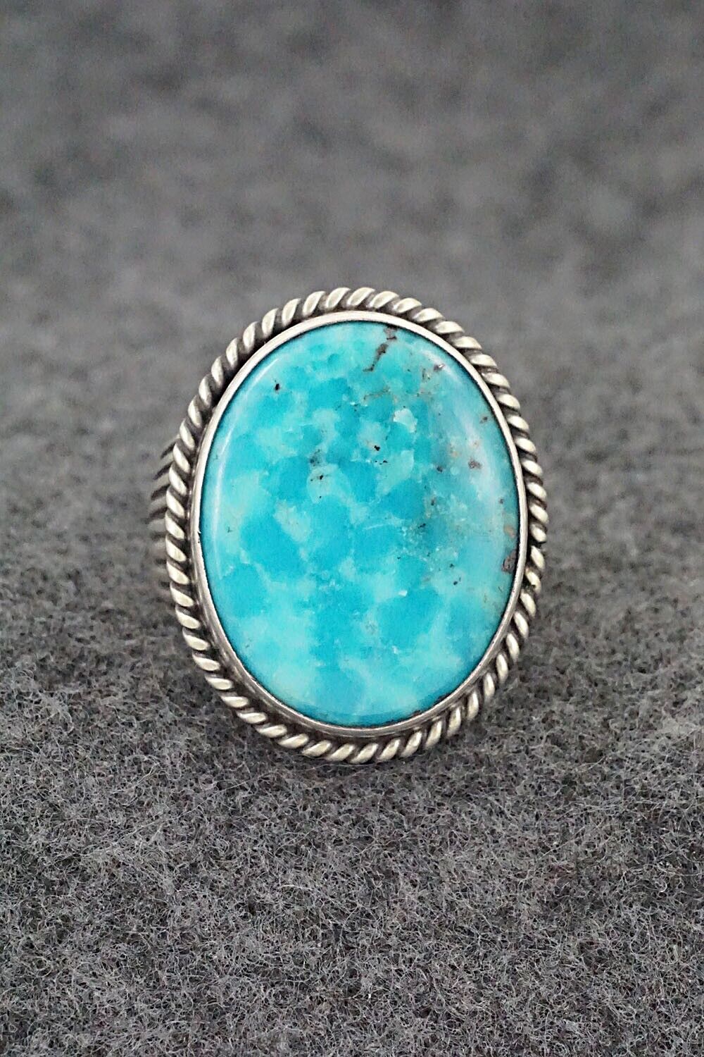 Turquoise & Sterling Silver Ring - Samuel Yellowhair - Size 6.75