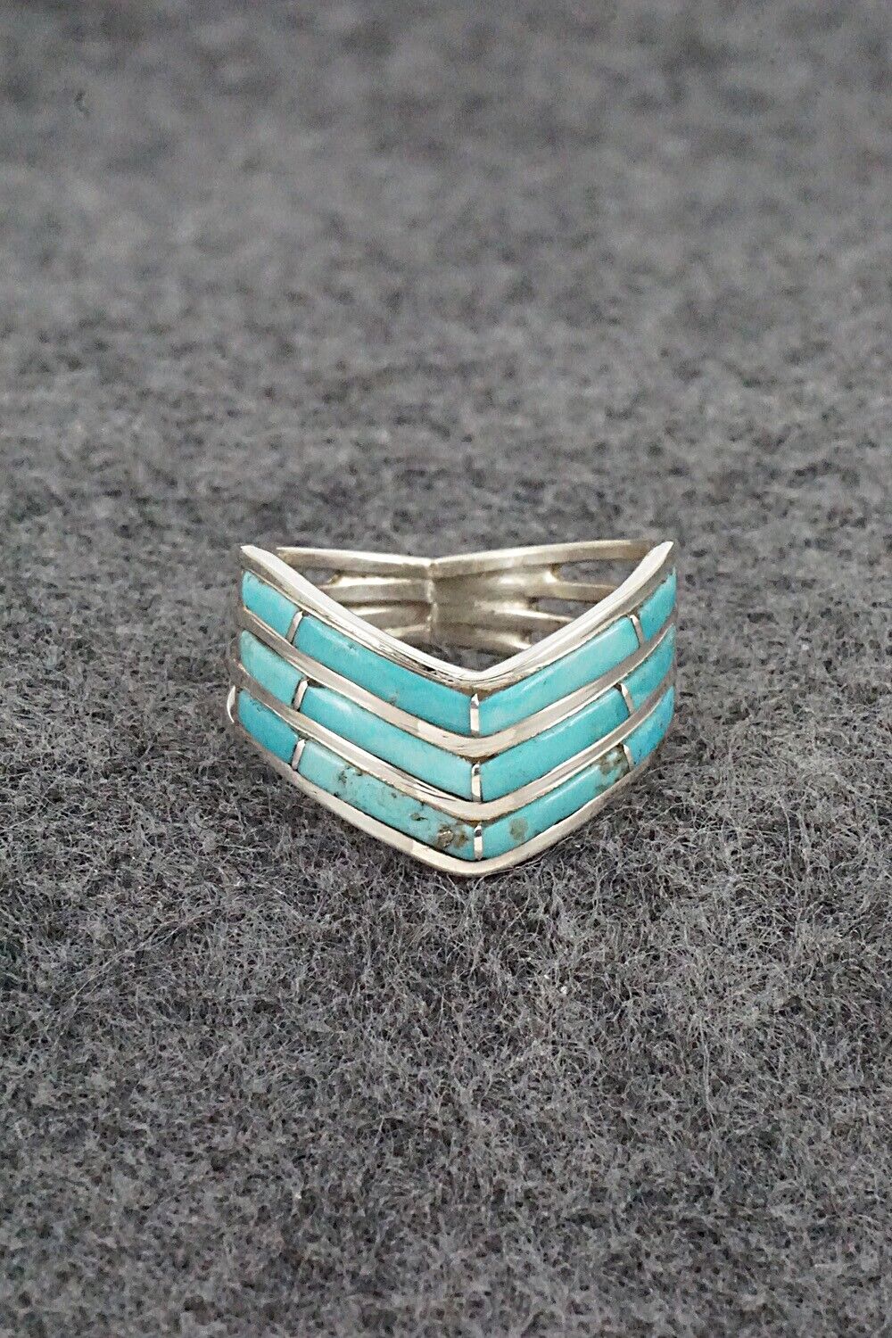 Turquoise & Sterling Silver Ring - Andrew Enrico - Size 9